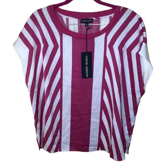 Modern works striped blouse size L - Picture 1 of 7